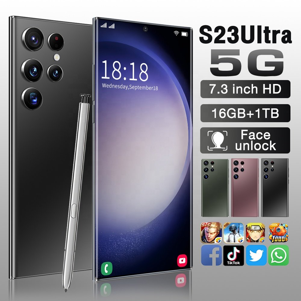 Original 5g Mobile phones cash on delivery S23 Ultra 7.3 Inch16gb +1tb Android rugged smartphone 3g & 4g de smartphones
